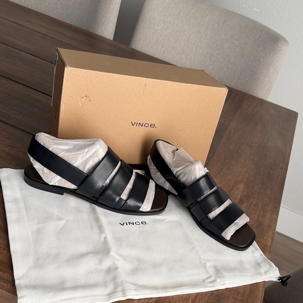 Vince Women's Black Leather Sandals